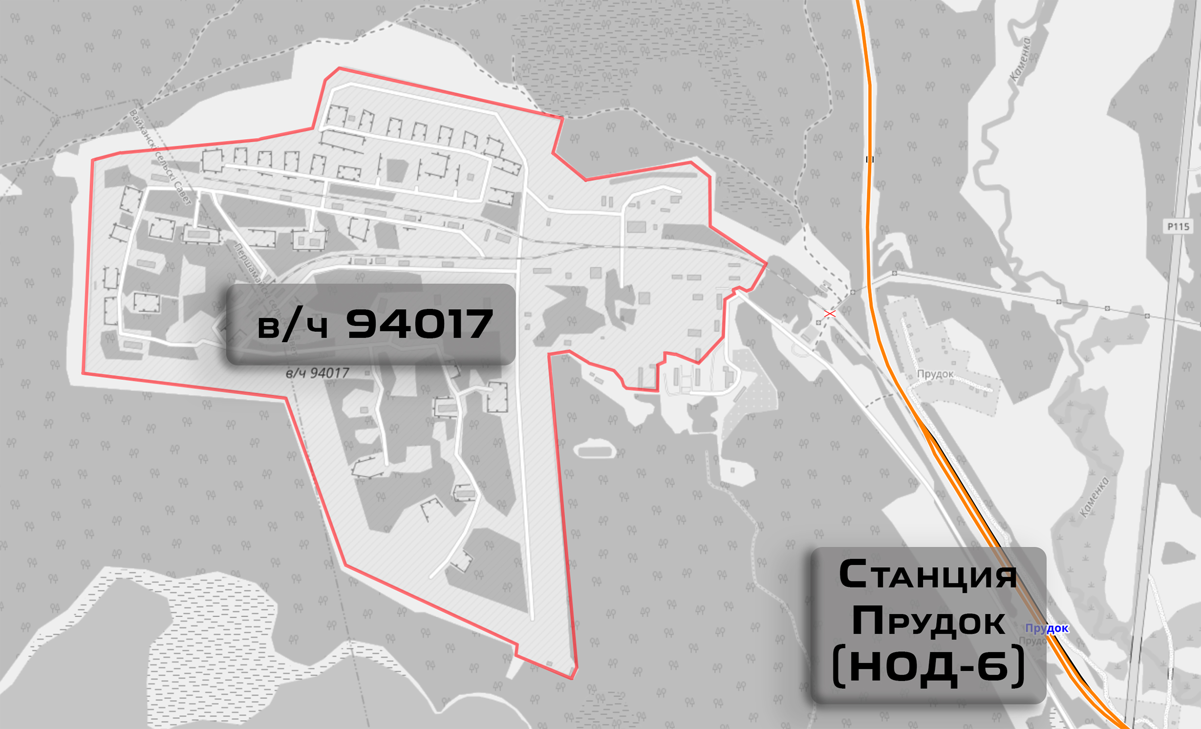 Схема расположения войсковой части 94017